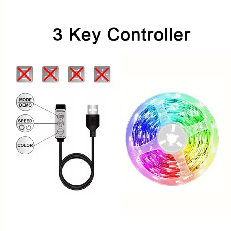 USB LED Strip Lights RGB 5050 1-40m Color Changing Bluetooth App Control Led lamp Diode Tape Ribbon For Room Decor TV BackLight