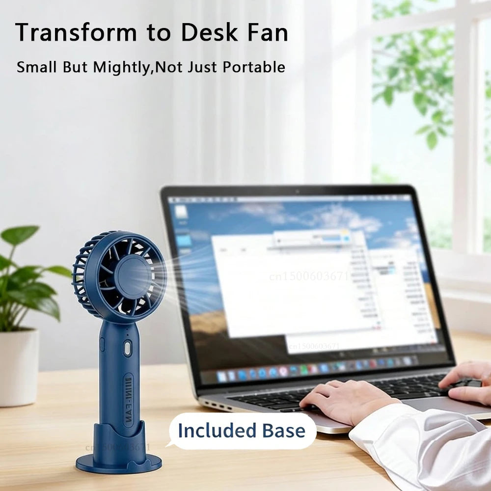 Mini Portable Fan Rechargeable 3 Speed for Outdoor Travel Handheld Small Pocket Fan Mini Portable Desktop Fan with Phone Stand