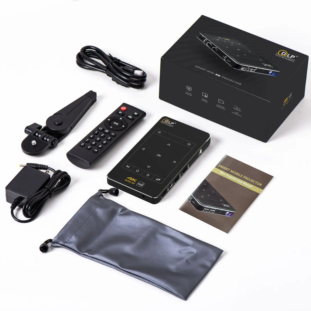 DLP Smart WiFi Android Portable LED Mobile Video 3D 4K Education Mini Portable Projector Support 1080P Vidéo Projecteur