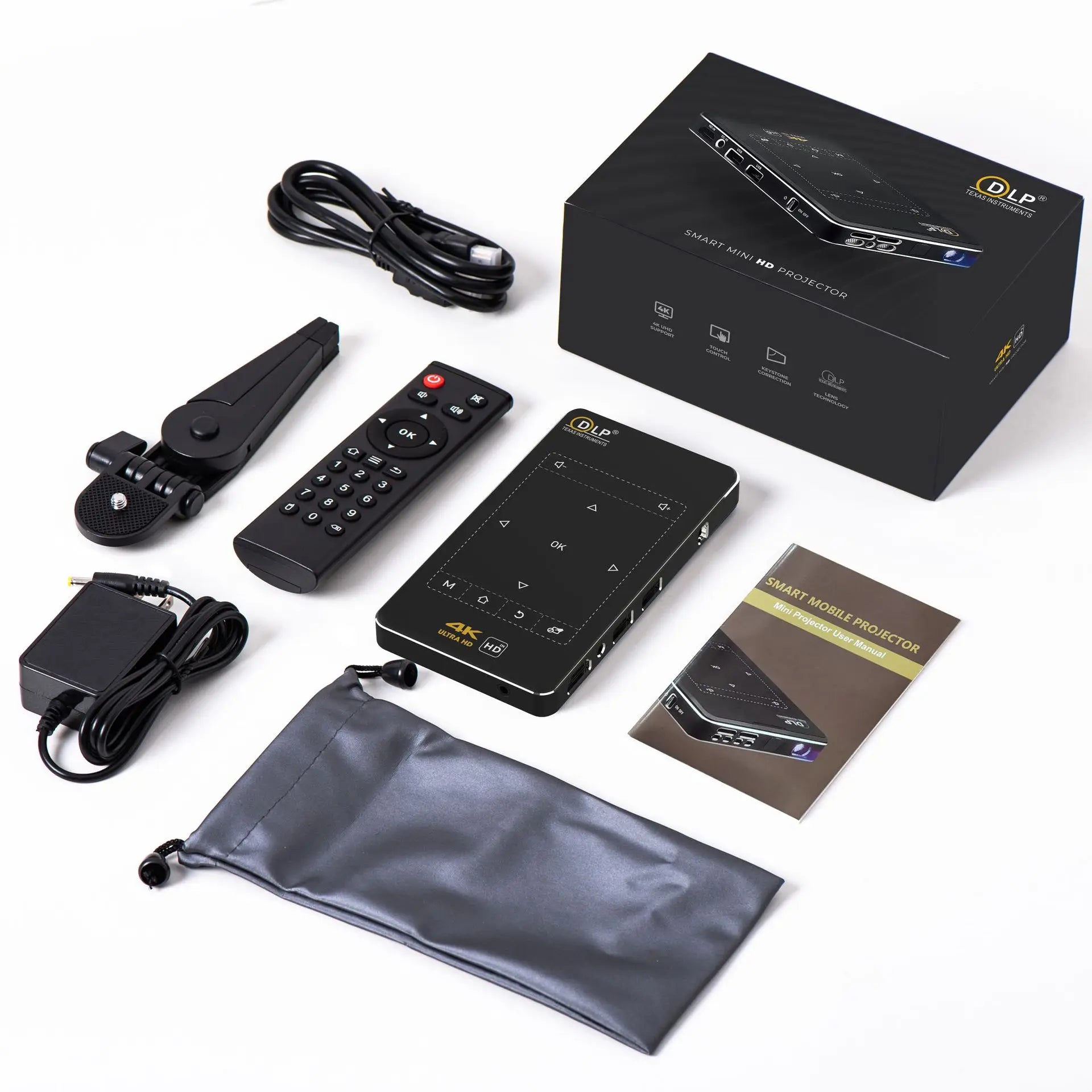 DLP Smart WiFi Android Portable LED Mobile Video 3D 4K Education Mini Portable Projector Support 1080P Vidéo Projecteur