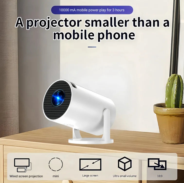 HY200 Mini Portable Projector 2025 New Design Wireless Home Theater Projector Portable Mini Auto Projector HY300