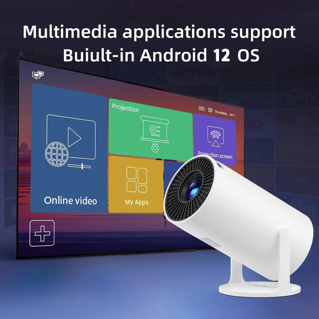 Wholesale Android 12 HY300 Pro Full Hd Projectors Home Theater Outdoor Proyector Mobile Phone Smart Tv Mini Portable Projector