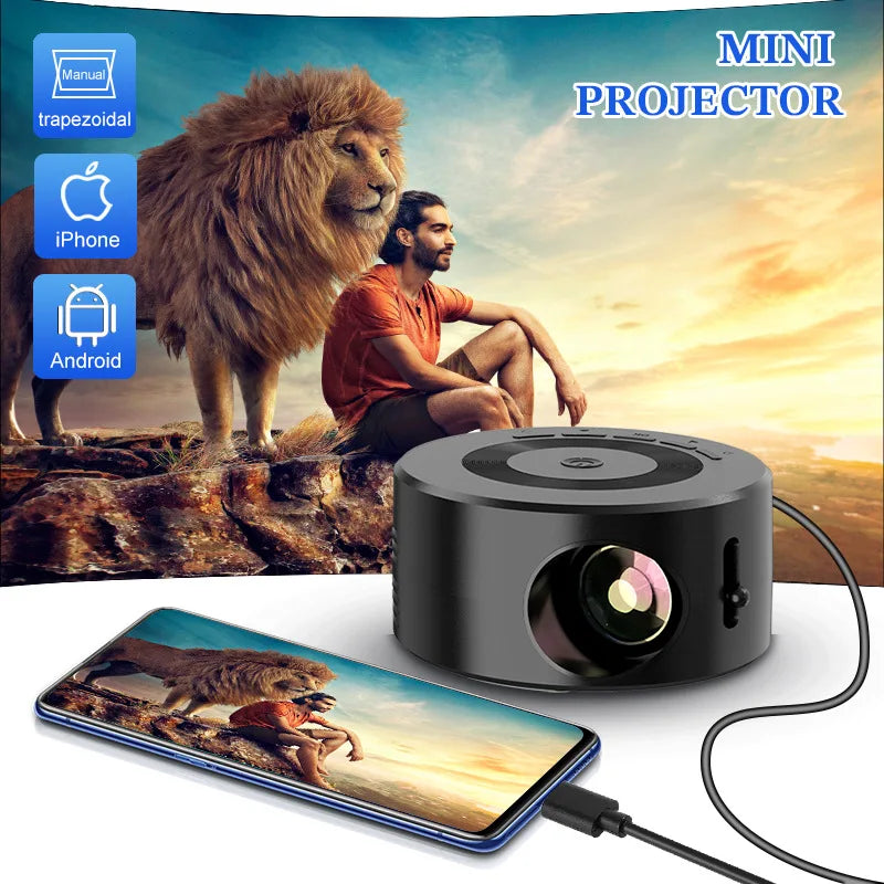 YT200 Mini Portable Projector Kids No System No Plug Usb 1080 Resolution LED/LCD Lamp Screen Mirror Manual Focus Factory-Direct