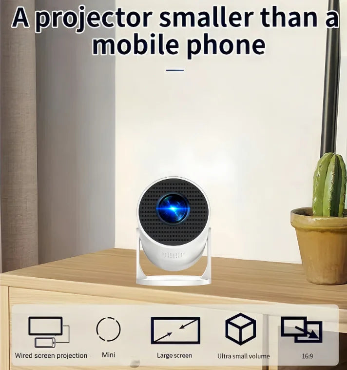 HY200 Mini Portable Projector 2025 New Design Wireless Home Theater Projector Portable Mini Auto Projector HY300