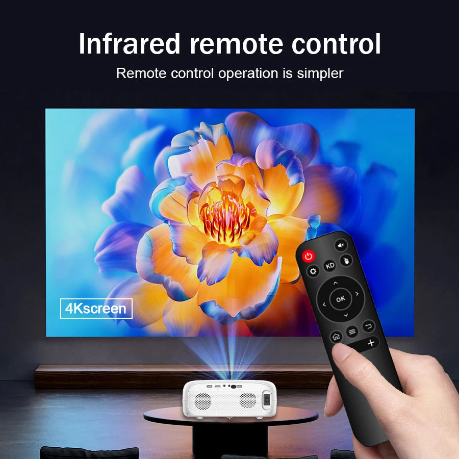 Auto Keystone Mini Portable Projector 4K Smart Projector WiFi Screen Adjustment 180 De Rotation Home Video Built in Android 11