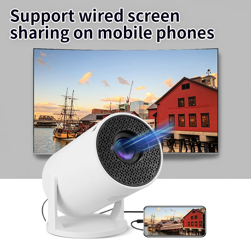 YDH-HY300Mini 2026 Hot Sale 4K Projector 94 Inch 500 Lumens Dual WIFI Wireless Screen Projection Indoor Mini Portable Projector