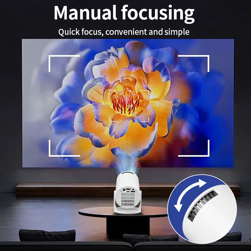 YDH-HY300Mini 2026 Hot Sale 4K Projector 94 Inch 500 Lumens Dual WIFI Wireless Screen Projection Indoor Mini Portable Projector
