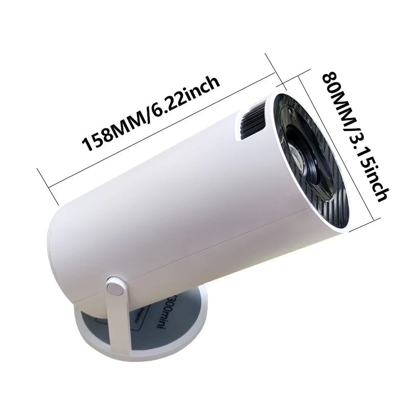 MINI Portable Projector LED Projector with USB, 720P ,Remote Control Indoor/Outdoor Movie Projector HY300Mini/White