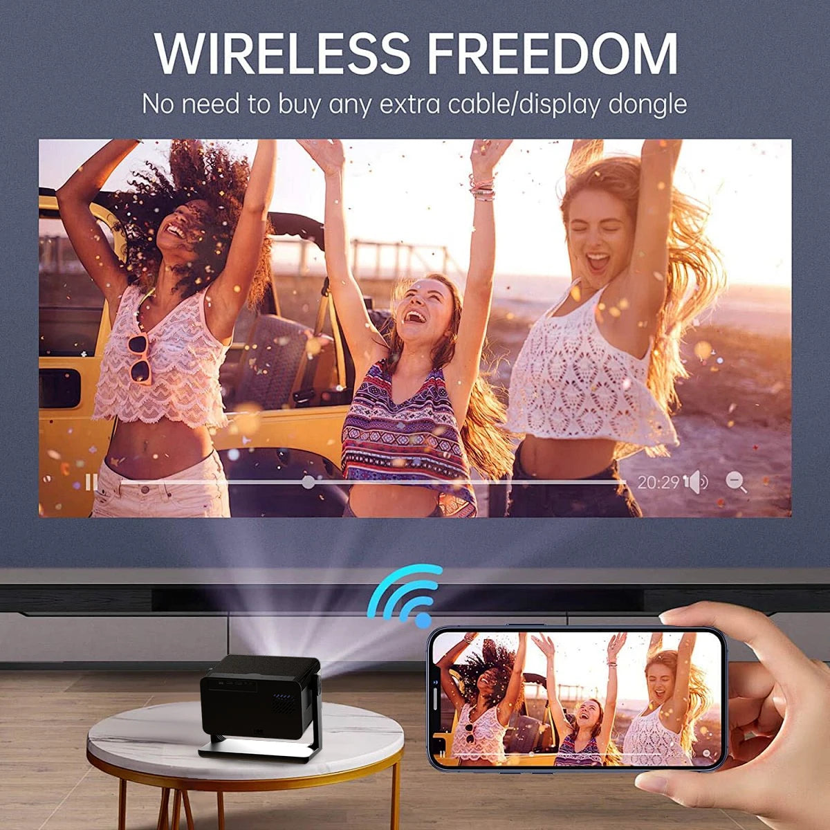 Wholesale H3 Mini Portable Projector Mobile Phone 4K Full Hd Home Theater Android Smart Tv Projectors Outdoor Video Proyector
