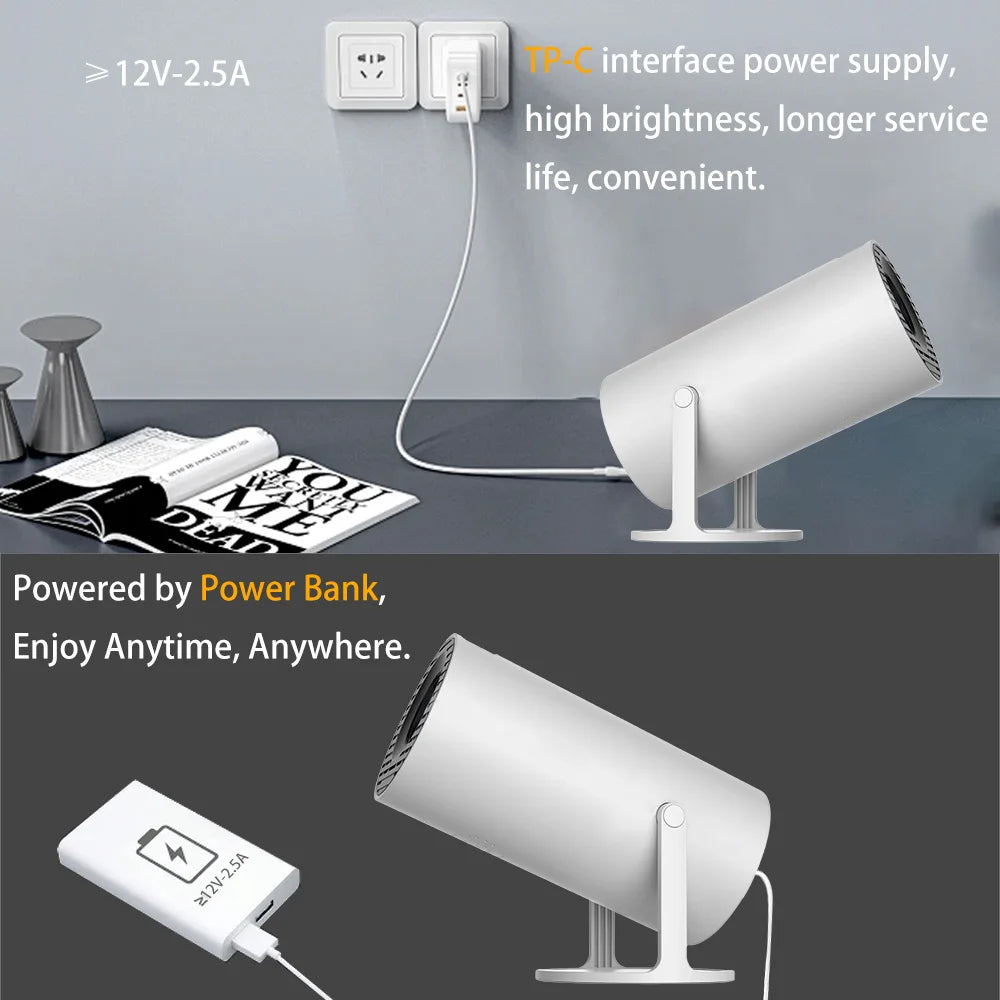 MINI Portable Projector LED Projector with USB, 720P ,Remote Control Indoor/Outdoor Movie Projector HY300Mini/White