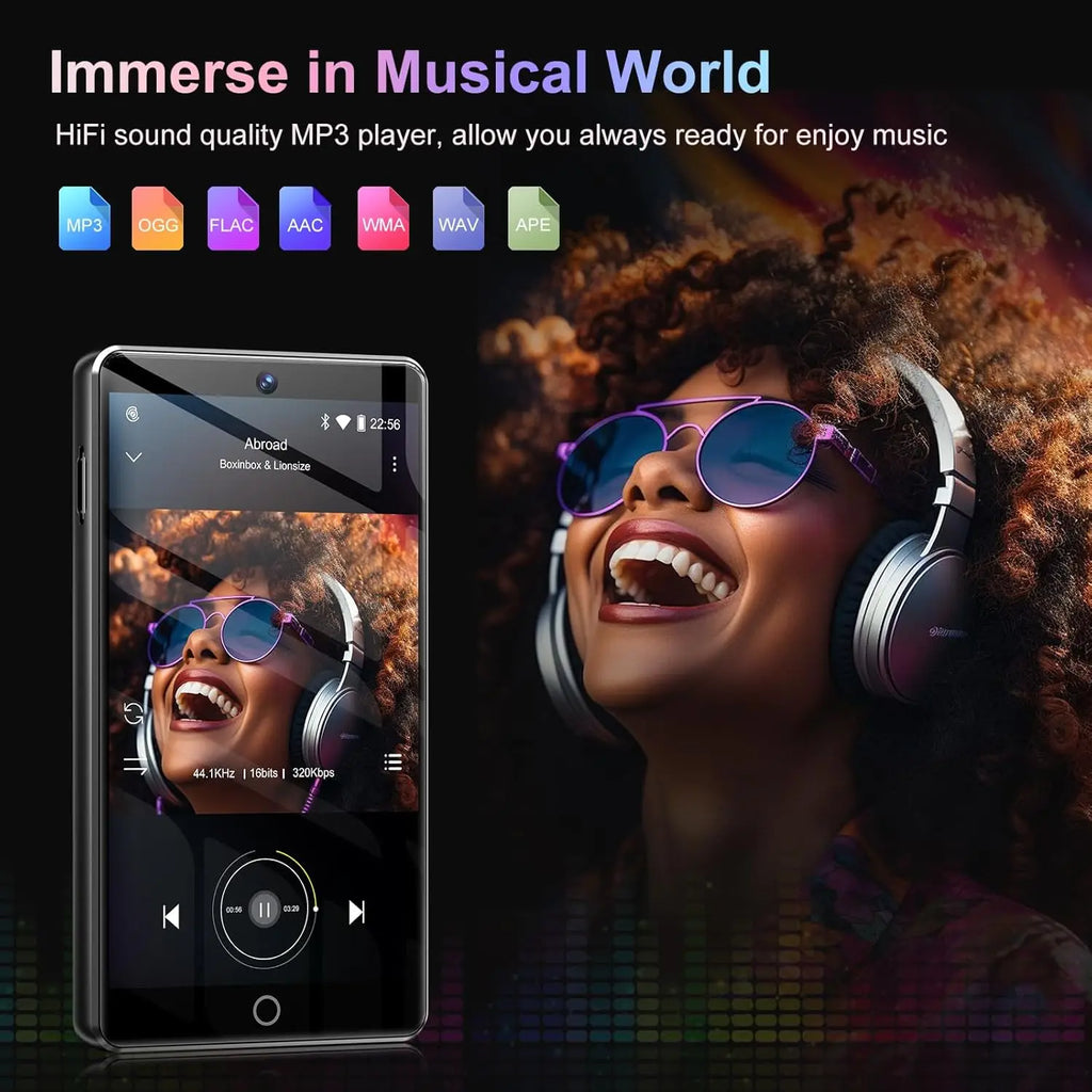 Android 13 32GB/96GB MP3 player with Bluetooth 5.0 and WiFi, Spotify, camera and speakers