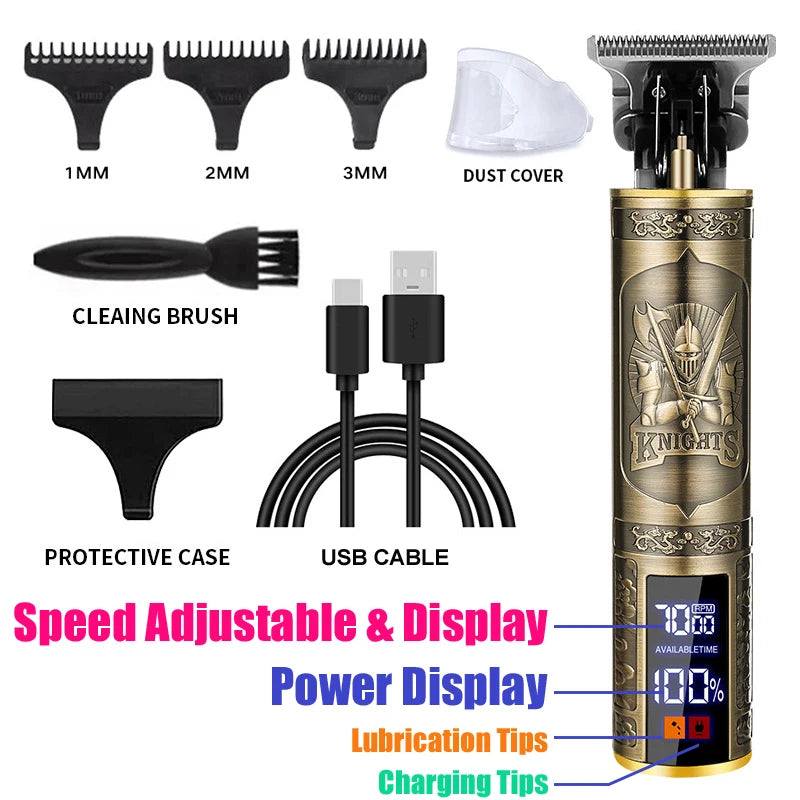 Electric Vintage Shaver Barber Cordless Hair Cutting Machine USB Charging Hair Trimmer Portable Hair Clipper Suitable For Men