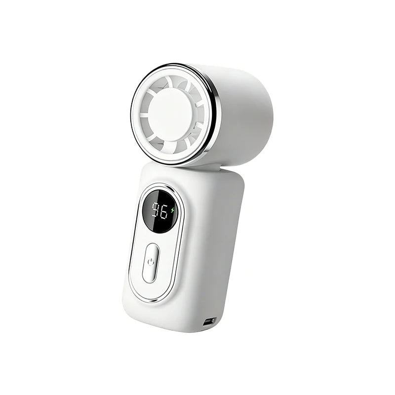 Mini Fan Handheld Small Fan 3000mAh 5 Speeds Cooling Turbo 180° Adjustable Clip LED Display Type-C Rechargeable Portable Fans
