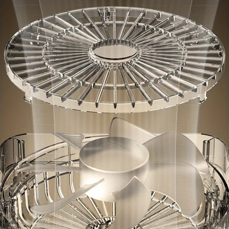 Rechargeable Mini Desktop Fan 1200mAh 5 Gears Portable Cooling Fan Powerful Wind Quiet Operation 360 ° Rotation USB Charging