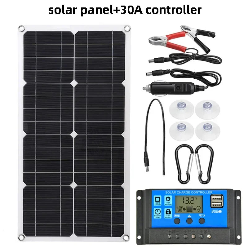 1000W  Portable Solar Panel Power Bank 12V Solar Panel Kit Controller Solar Plate For Home/Camping/RV/Car Fast Battery Charger
