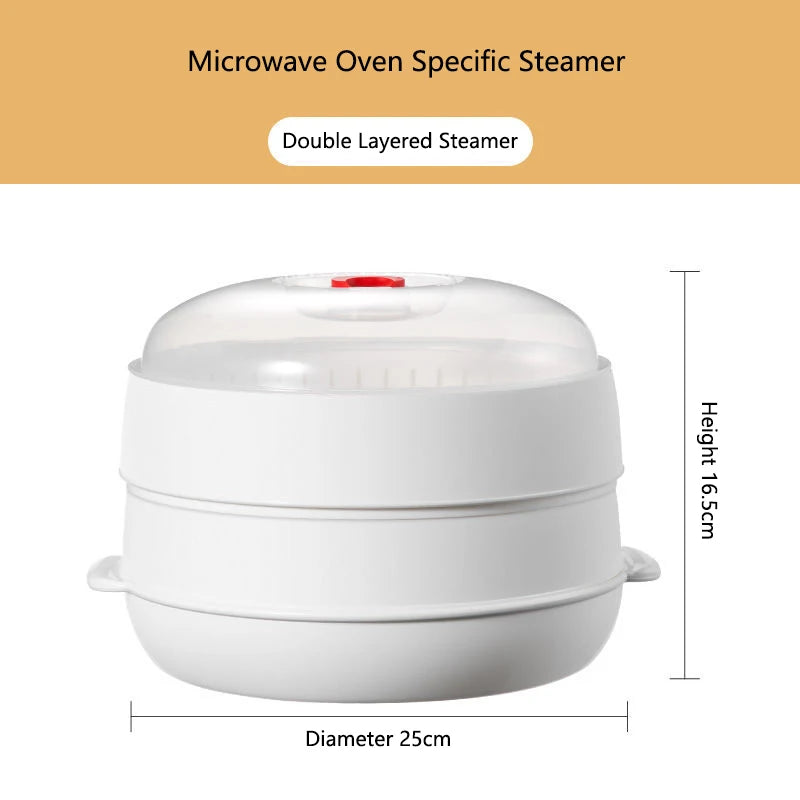 COOKER KING Microwave Heating Steamer Household Large Capacity Steamer Kitchen Steamer Box Steamer Rack Can Exhaust Steam