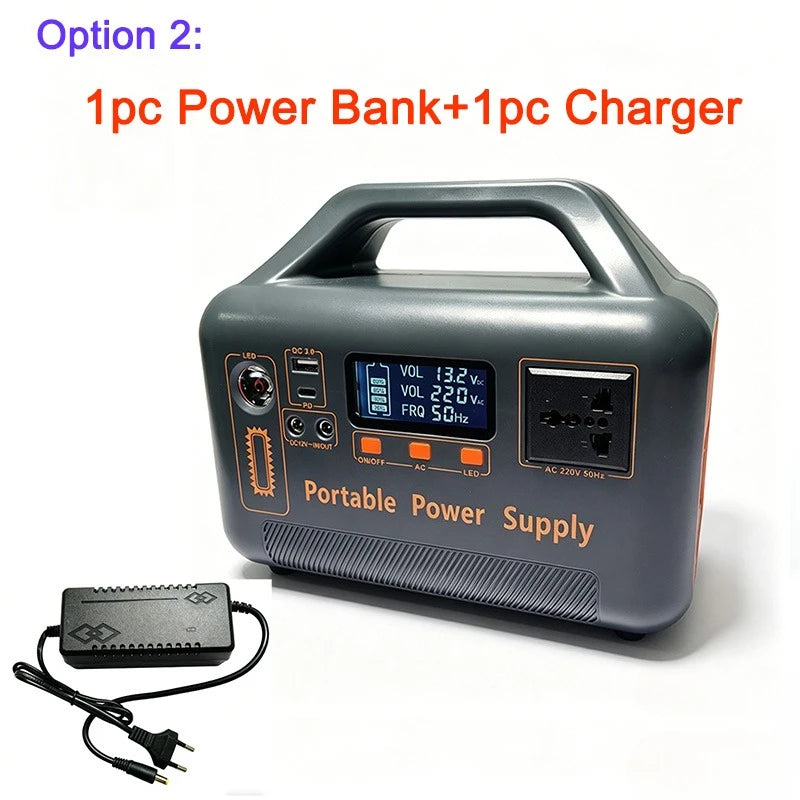 500W Portable Power Station 220V 384Wh Power Bank LiFePO4 Solar Generator For Outdoor Camping Power Supply Home Energy Storage