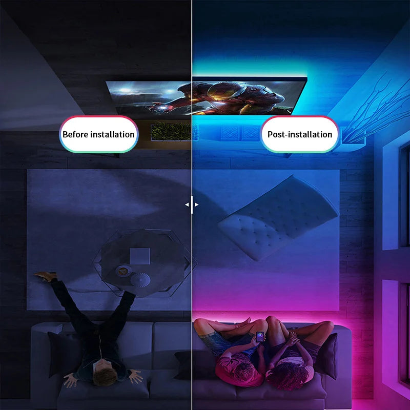 RGB 5050 Strip Light with24 Key Controller, 1m~40m Led Strip Lights for Bedroom, Kitchen, TV, Holidays (Halloween, Birthday)