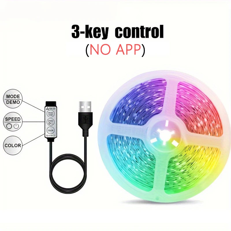 RGB Led Strip Lights 40m 30m 20m 10m 5m Music Sync Led Room Light with APP Control Flexible Ribbon for Room Bedroom Decoration