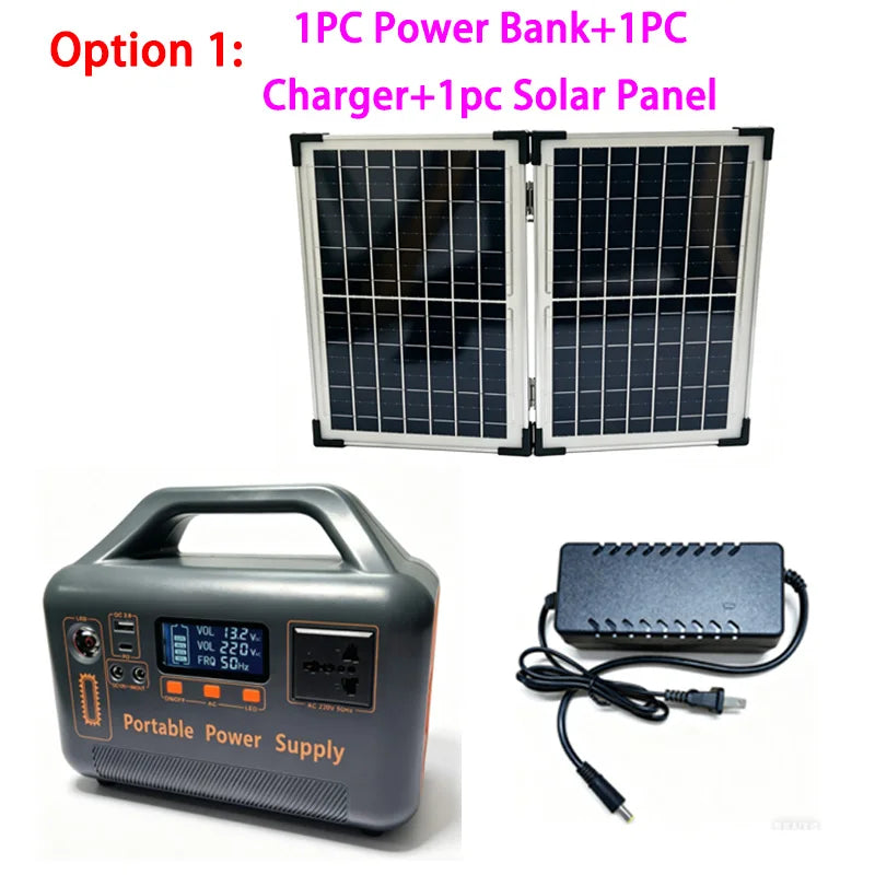 500W Portable Power Station 220V 384Wh Power Bank LiFePO4 Solar Generator For Outdoor Camping Power Supply Home Energy Storage