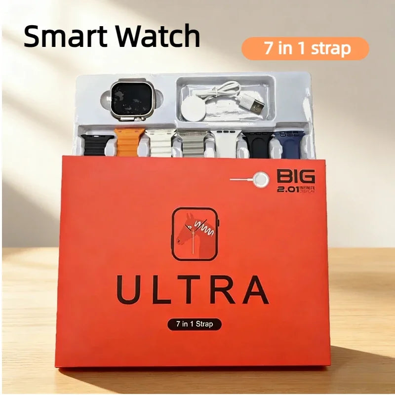DT900 Ultra 9 Smart Watch 2.09" Big Display 7 Straps Bluetooth Call Fitness Tracker Smartwatch For IOS Android ﻿