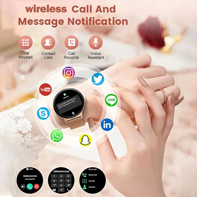 2026 New Ultra Thin1.43 inch HD 360*360 TFT Women Smart Watch Fitness Tracker Sports Bracelet Bluetooth Call Fashion Smart watch
