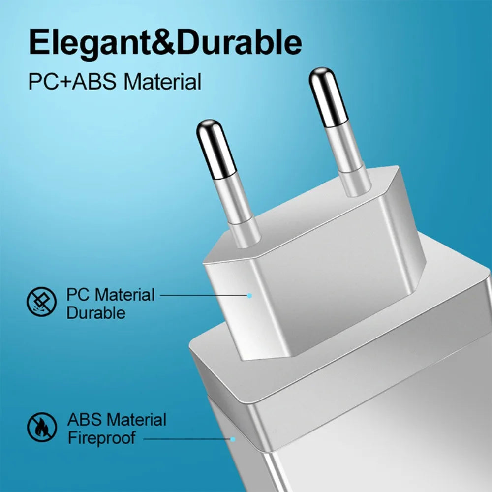 Universal EU Plug USB Charger Quick Charge 3.0 4 Ports Wall Charger Fast Charging For IPhone Xiaomi Huawei Phone Charger Adapter