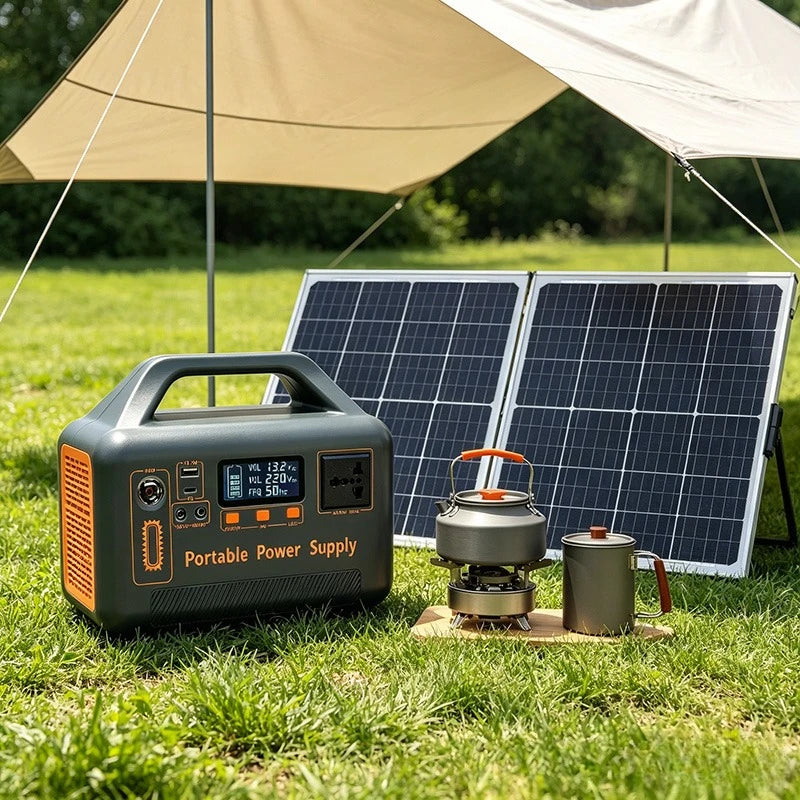 500W Portable Power Station 220V 384Wh Power Bank LiFePO4 Solar Generator For Outdoor Camping Power Supply Home Energy Storage
