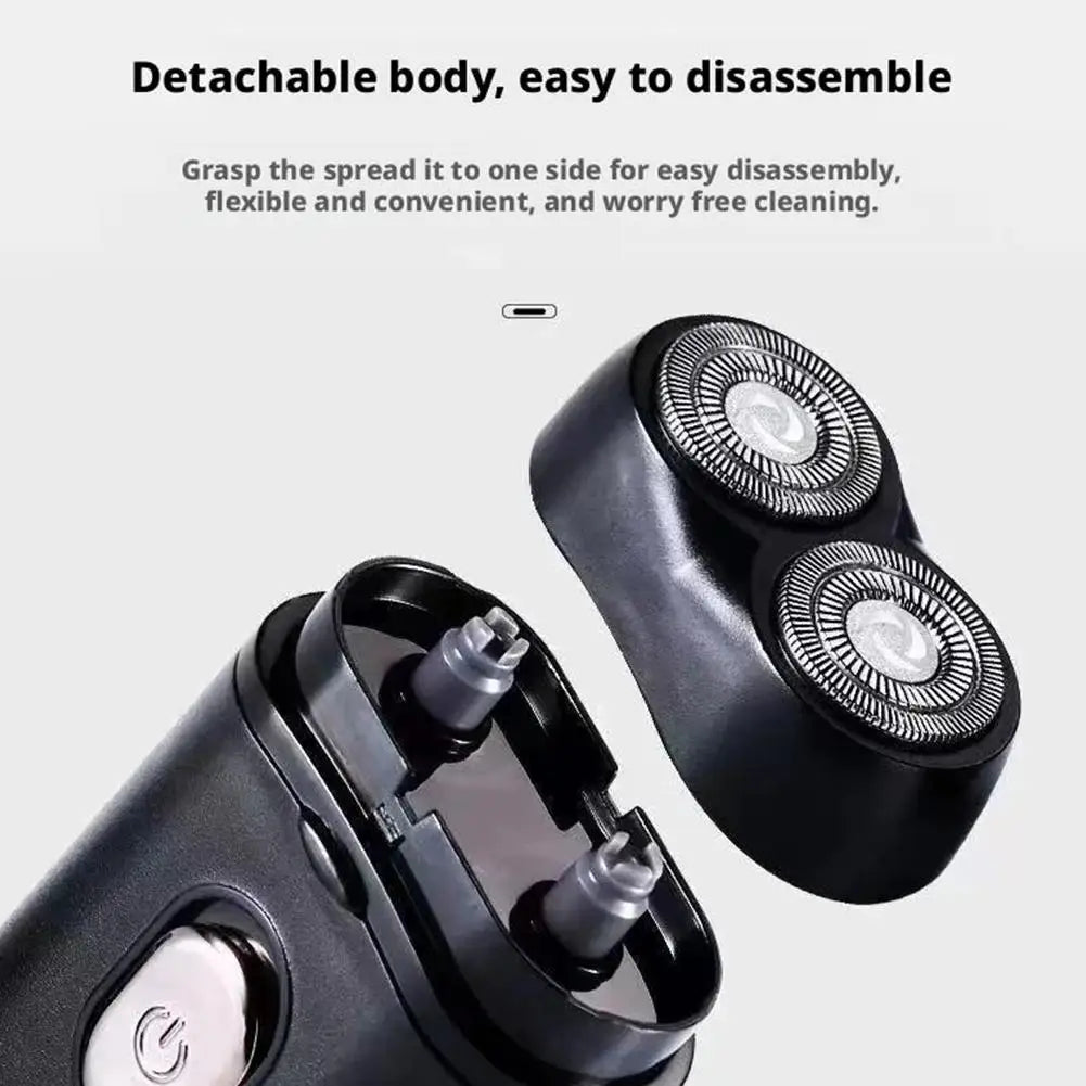 Men's Electric Shaver,Shaving Tool Usb Rechargeable Portable Electric Shaver Mini Travel Rotary Razor, Double Headed Shaver