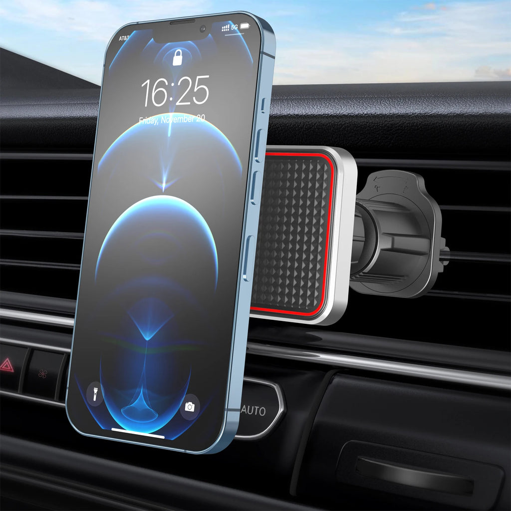 Magnetic Car Phone Holder Vent 2025 Upgrade 6X Strong Magnets, Universal Mobile Phone Mount Hook, 360 Rotating Air Vent Cradle
