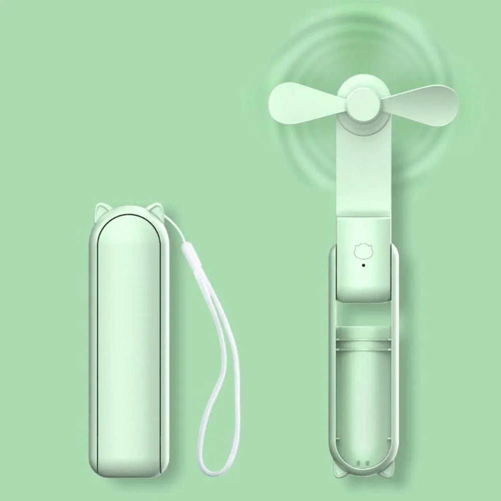 USB Rechargeable Portable Mini Handheld Fan 3 Speed Adjustable Small Pocket Fan Cute 2000mAh Strong Wind Electric Fan Travel