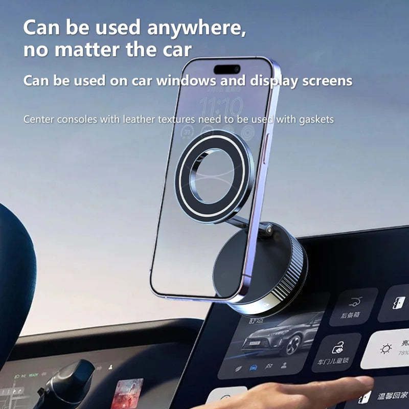 Super Strong Magnetic Phone Holder Foldable Design 360° Adjustable Vacuum Car Mount For Car Desk Bathroom Phone Holder