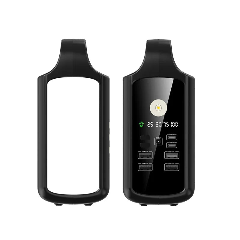 Solar Power Bank 80000mAh Large Capacity Fast Charging Built-in Cable Outdoor Mobile Power Supply  For iPhone & Android