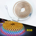 RGB LED Strip Lights 220V 5050SMD EU IP67 Warm White Red Flexible Silicone Tape 10M 25M for Indoor Outdoor Lighting Decoration