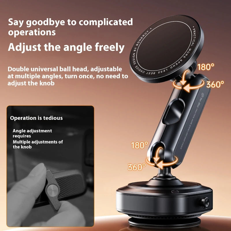 Magnetic Car Phone Holder for Front Windshield,Roof Window Scene with 360° Foldable and Rotatable Electric Vacuum Suction Cup