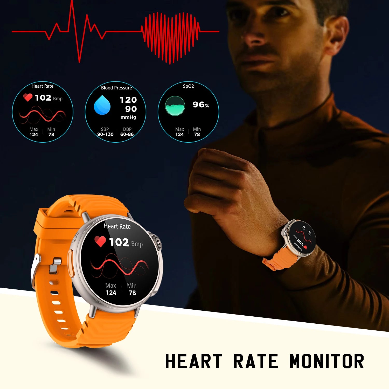 1.52'' HD Display Smart Watch Ultra With Sport Fitness Tracker with Health Tracking,Waterproof,120+ Sport modes for Women men