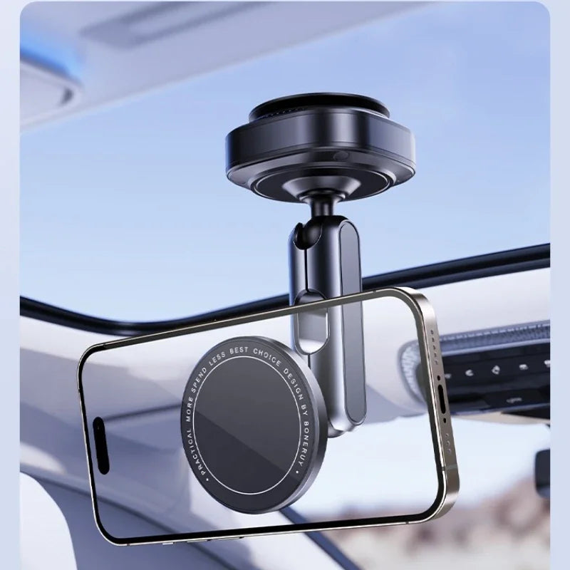 Magnetic Car Phone Holder for Front Windshield,Roof Window Scene with 360° Foldable and Rotatable Electric Vacuum Suction Cup