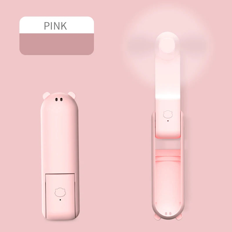 USB charging mini fan, portable small fan, foldable handheld eyelash fan, suitable for office, travel, and outdoor use