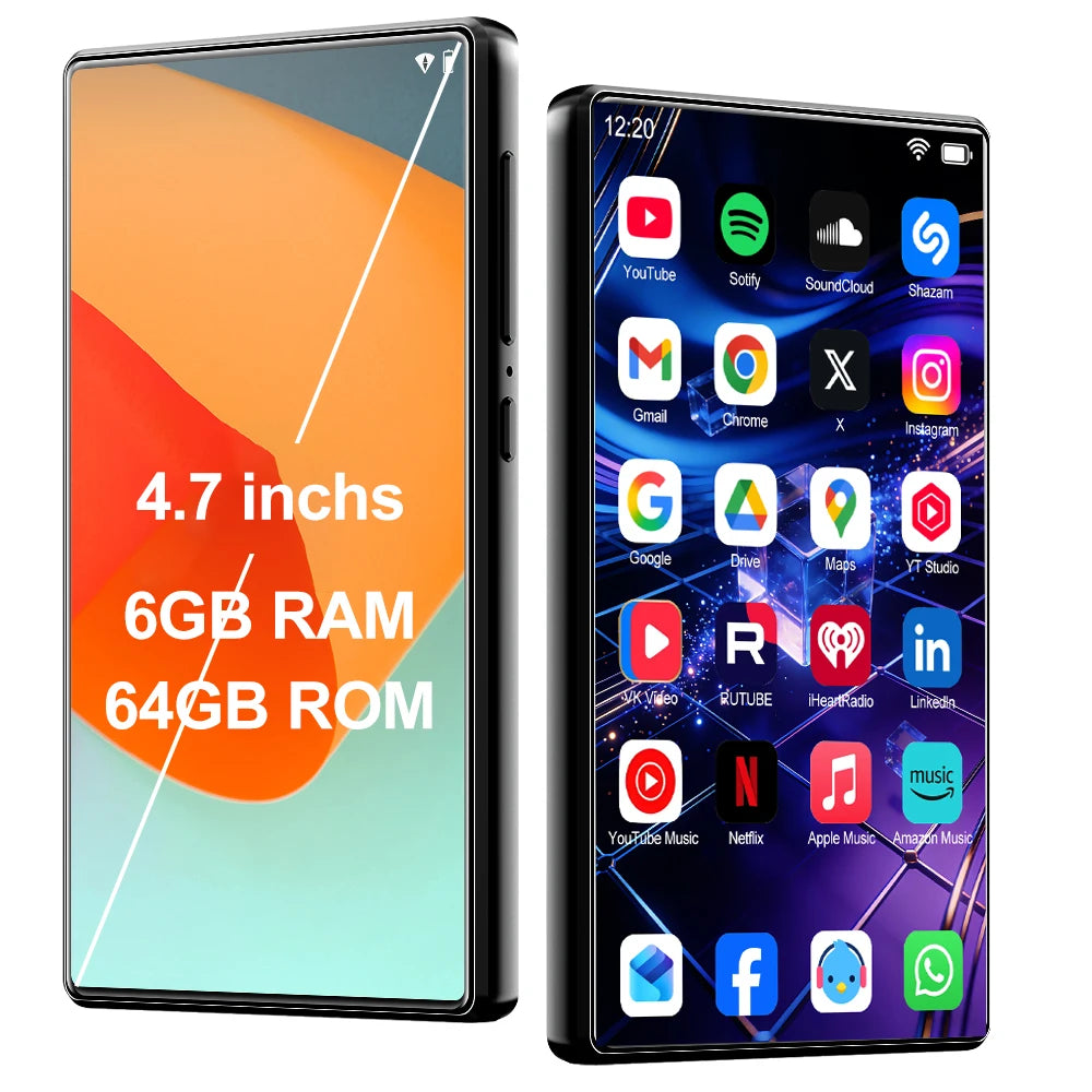 Android 13 MP3 Player 4.7 Inch Screen 6GB+64GB Octa-Core 1TB Expandable Bluetooth 5.0 Loudspeaker HIFI sound Play Store Spotify