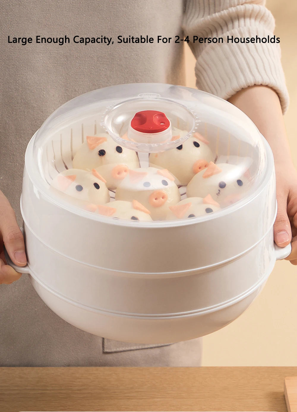 COOKER KING Microwave Heating Steamer Household Large Capacity Steamer Kitchen Steamer Box Steamer Rack Can Exhaust Steam