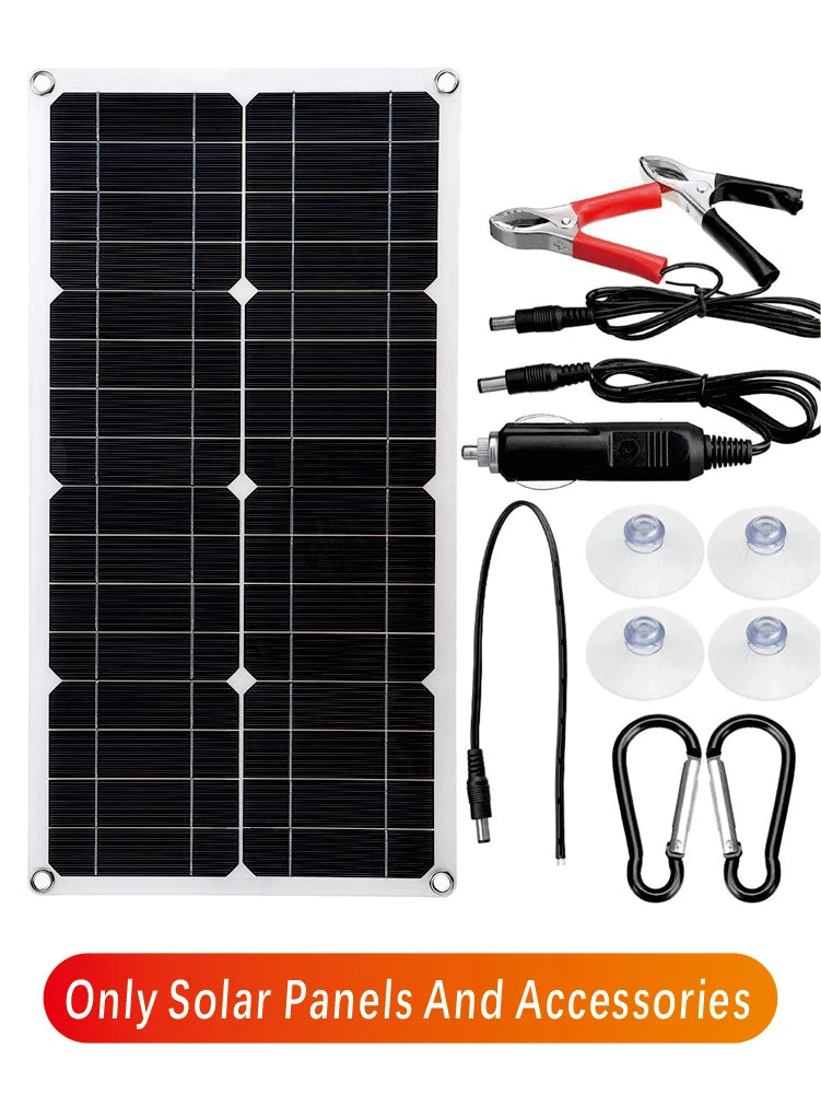 800W Portable Solar Panel Power Bank 12V Solar Panel Kit  Controller Solar Plate For Home/Camping/RV/Car Fast Battery Charger