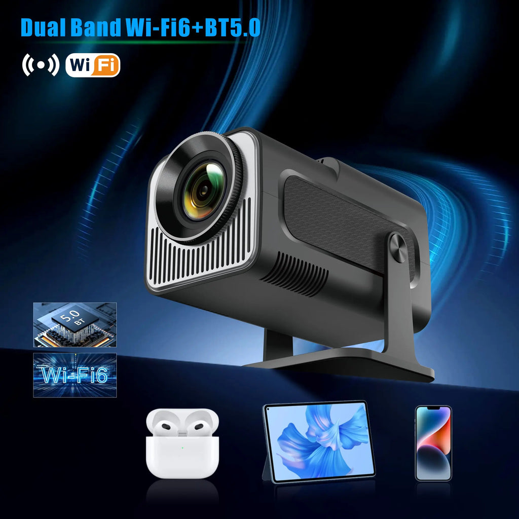 HY320Mini 4k Smart Projector Portable 150inch Screen LCD Home Android 11 Video 200ANSI 1280*720P Outdoor HY320mini Projector