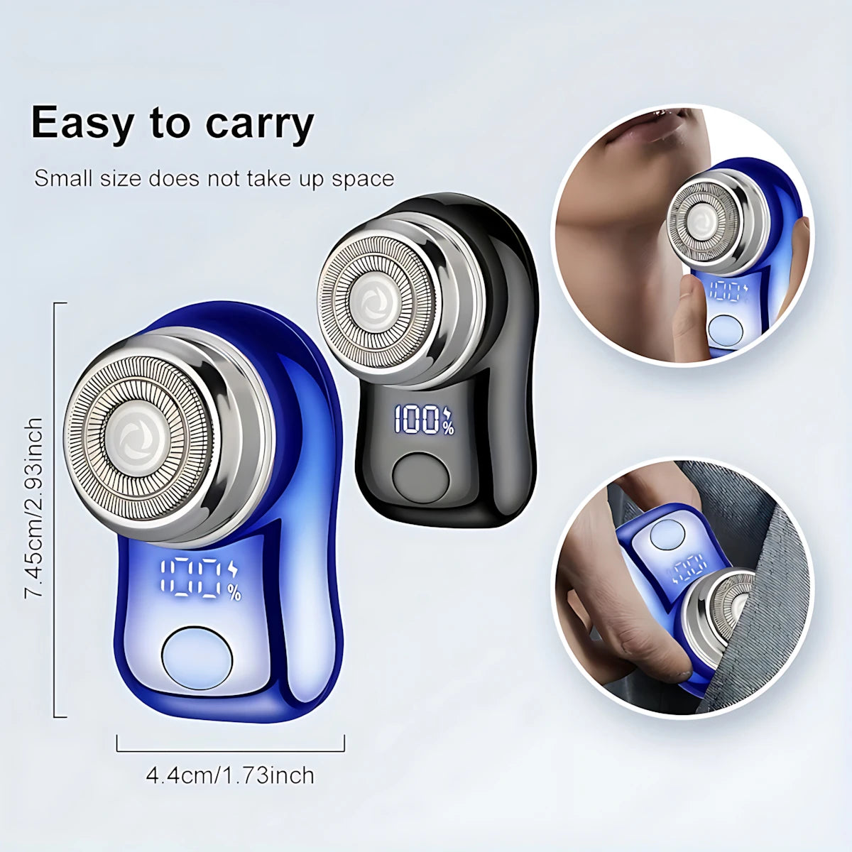 Man Electric Beard Shaver,Stainless Steel Spiral Razor,USB Rechargeable, Net Shaving Function, 1 Level, 1 Razor,Battery Life.