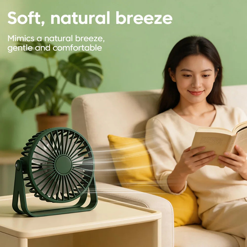 Mini Desktop Fan Nature Breeze USB Rechargeable Cable Small Fan For Student Dormitory Computer Summer Gadget Home Desk Office