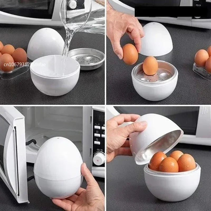 Microwave Egg Steamer Boiler Cooker 4 Eggs Capacity Easy Quick 5 Minutes Hard or Soft Boiled Kitchen Cooking Tools Eierkocher