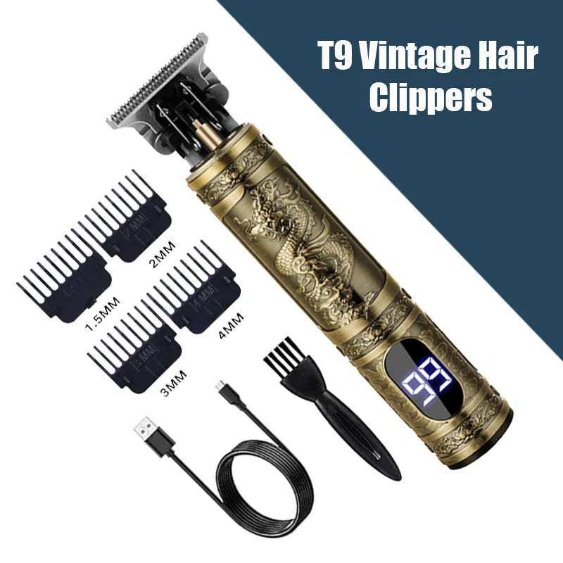Professional Electric T9 Hair Clipper USB Cordless Beard Trimmer Haircut Grooming Kit Hair Cutting Machine for Stylists