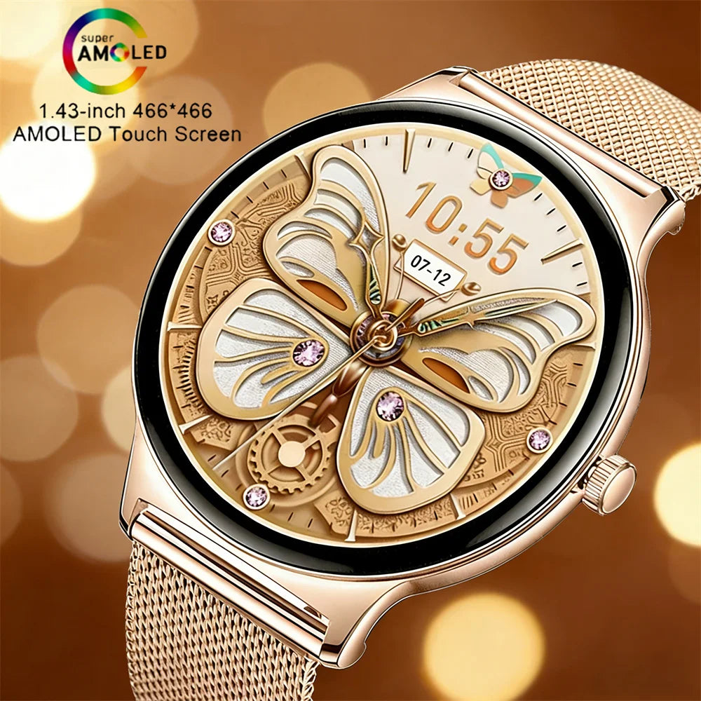 2026 New Ultra Thin1.43 inch HD 360*360 TFT Women Smart Watch Fitness Tracker Sports Bracelet Bluetooth Call Fashion Smart watch