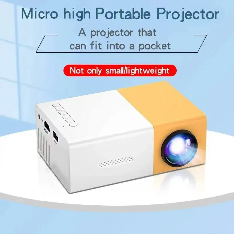 FOCABO YG300 Mini Portable Projector, 4K Audio-Visual, HD Smart LCD, Home Wall Projection