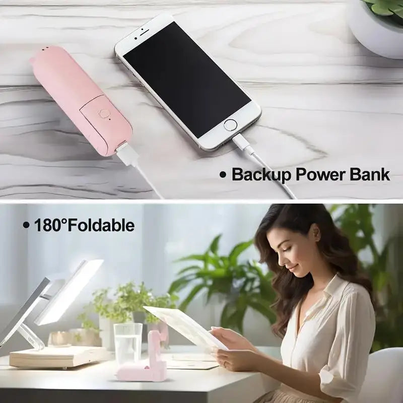 USB charging mini fan, portable small fan, foldable handheld eyelash fan, suitable for office, travel, and outdoor use