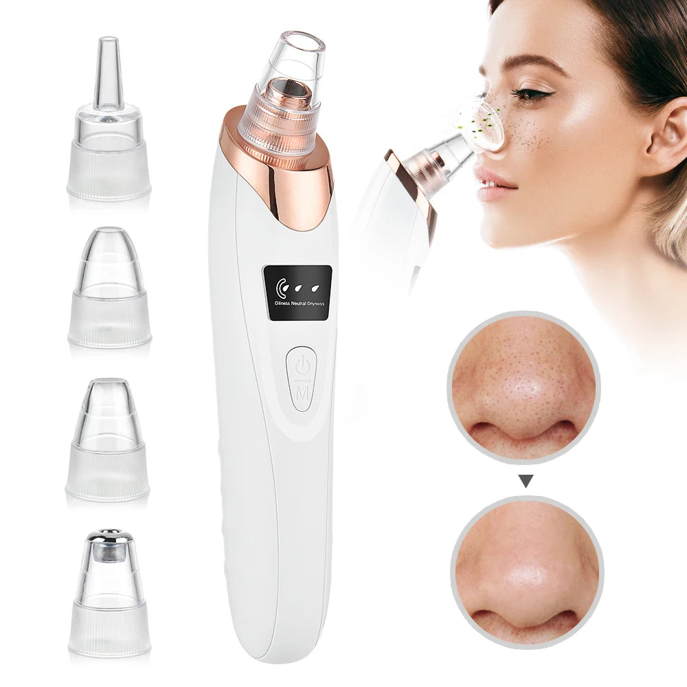 Blackhead Remover Vacuum Suction USB Rechargeable Facial Pore Cleaner Comedone Spot Acne Pimple Black Head Extractor Care Tools